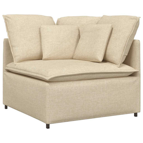 Modulares Sofa Creme mit Kissen
