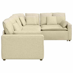 Modulares Sofa Creme mit Kissen