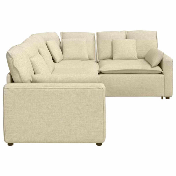 Modulares Sofa Creme mit Kissen