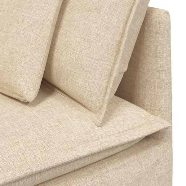 Modulares Sofa Creme mit Kissen