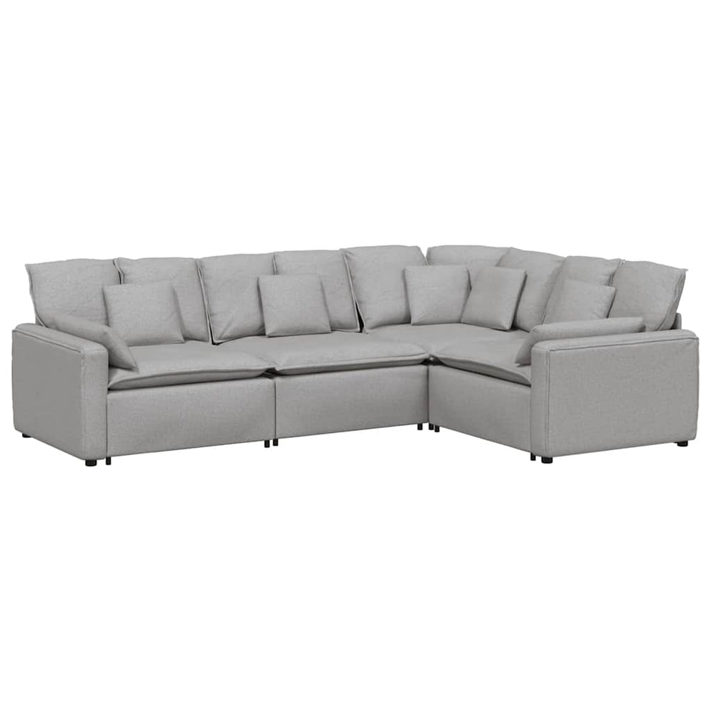 Modulares Sofa Wolkengrau mit Kissen