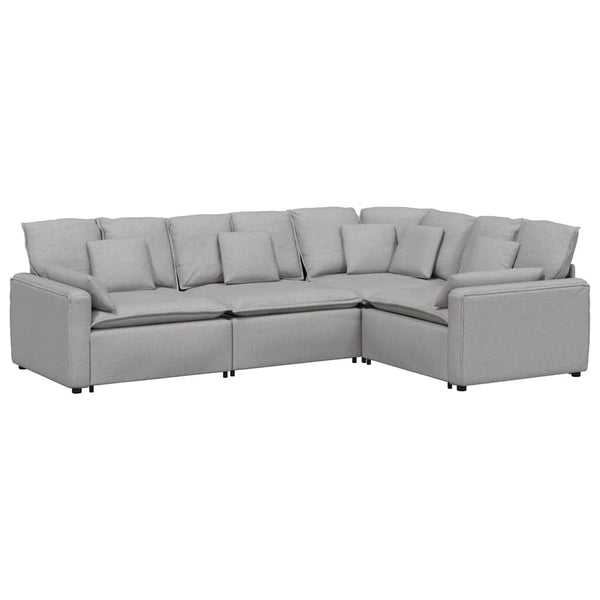 Modulares Sofa Wolkengrau mit Kissen
