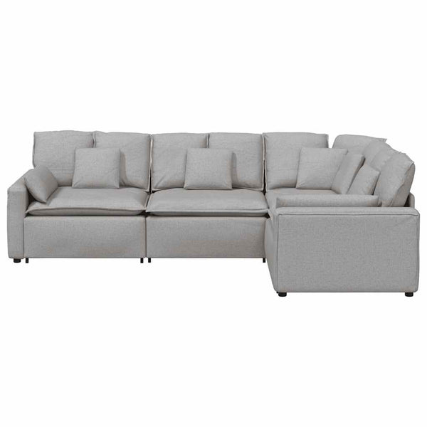 Modulares Sofa Wolkengrau mit Kissen