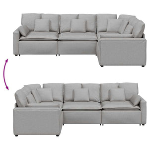 Modulares Sofa Wolkengrau mit Kissen
