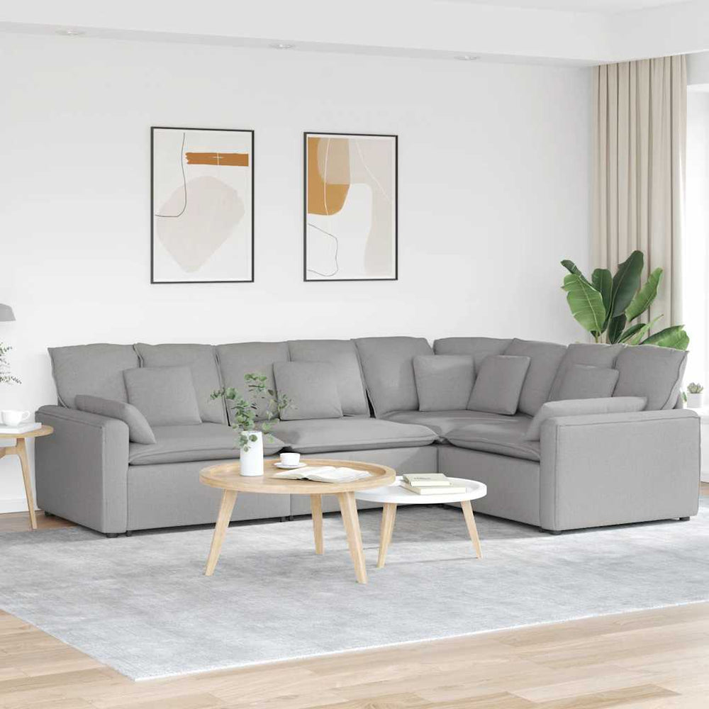 Modulares Sofa Wolkengrau mit Kissen