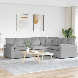 Modulares Sofa Wolkengrau mit Kissen
