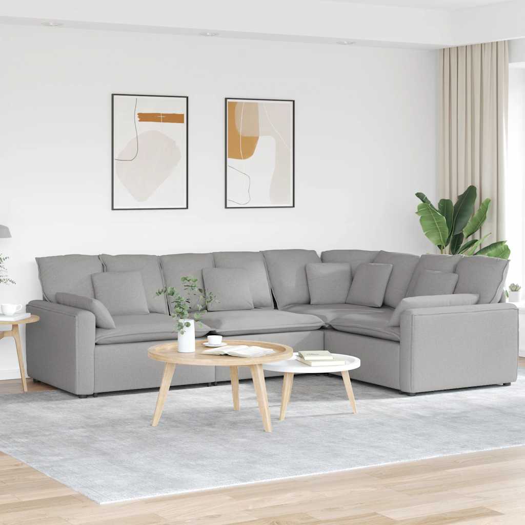Modulares Sofa Wolkengrau mit Kissen
