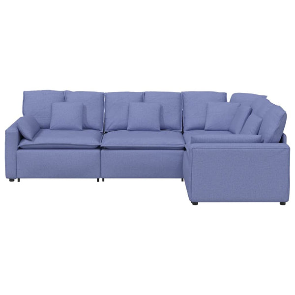 Modulares Jeansblaues Sofa mit Kissen