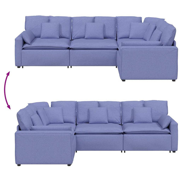 Modulares Jeansblaues Sofa mit Kissen