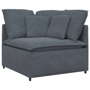 Modulares Sofa Dunkelgrau Samt mit Kissen