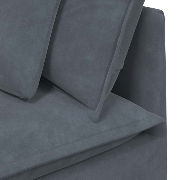 Modulares Sofa Dunkelgrau Samt mit Kissen