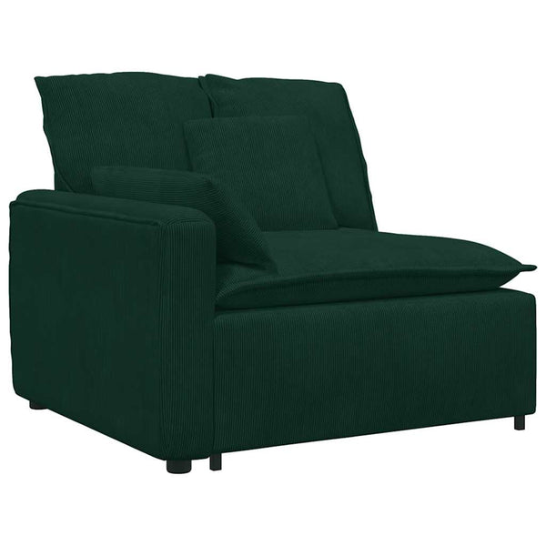 Modulares Samt Sofa Dunkelgrün mit Kissen