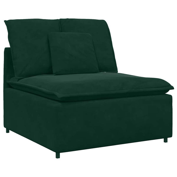 Modulares Samt Sofa Dunkelgrün mit Kissen