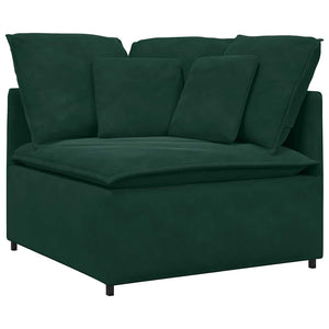 Modulares Samt Sofa Dunkelgrün mit Kissen