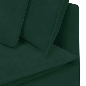Modulares Samt Sofa Dunkelgrün mit Kissen