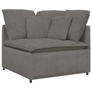 Modulares Sofa Hellgrau Cordstoff mit Kissen