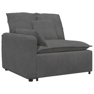 Modulares Cord Sofa Dunkelgrau mit Kissen