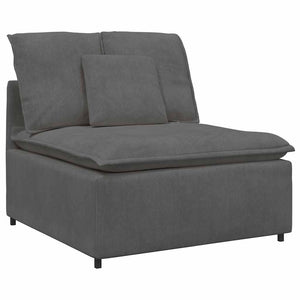 Modulares Cord Sofa Dunkelgrau mit Kissen