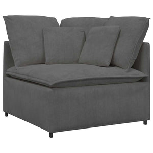 Modulares Cord Sofa Dunkelgrau mit Kissen