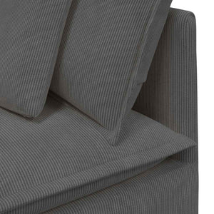 Modulares Cord Sofa Dunkelgrau mit Kissen