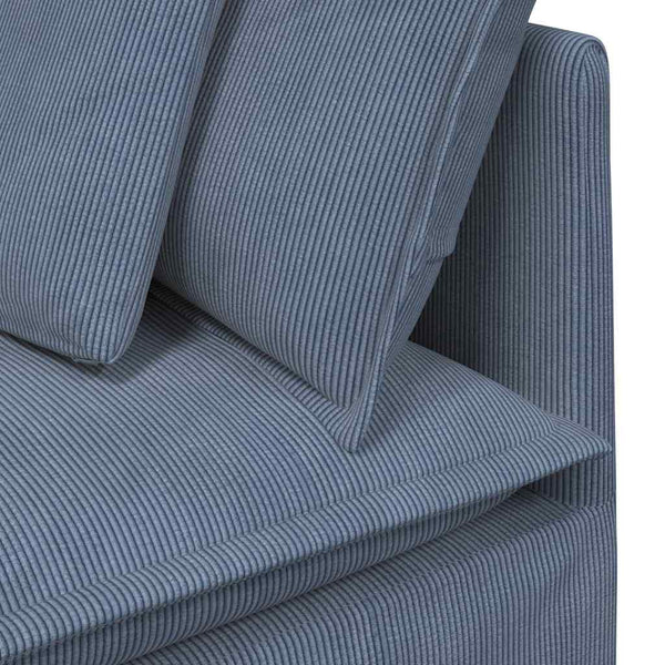 Modulares Cordstoff Sofa Blau mit Kissen