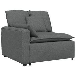 Modulares Sofa mit Hocker Dunkelgrau