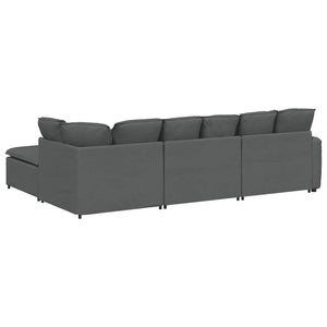 Modulares Sofa mit Hocker Dunkelgrau