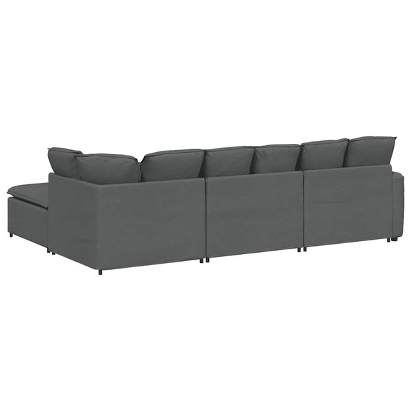 Modulares Sofa mit Hocker Dunkelgrau