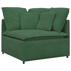 Modulares Sofa Dunkelgrün mit Fußhocker