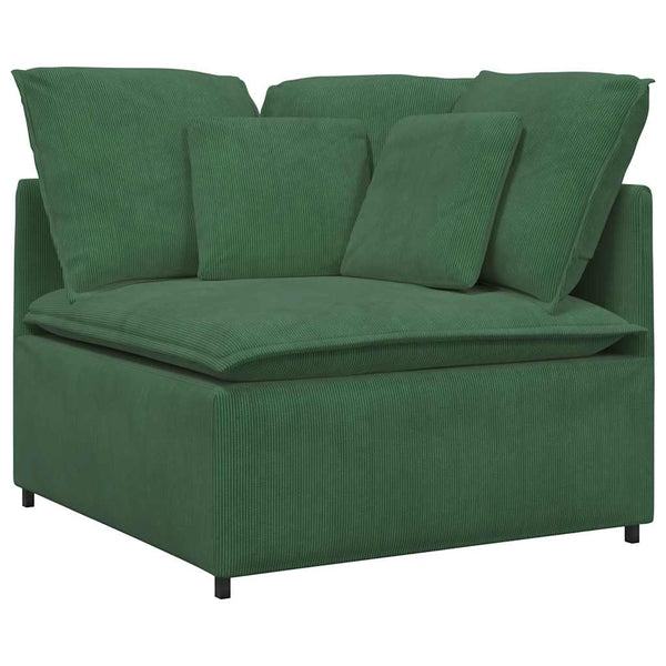 Modulares Sofa Dunkelgrün mit Fußhocker