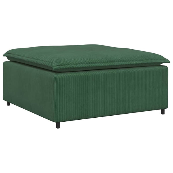 Modulares Sofa Dunkelgrün mit Fußhocker
