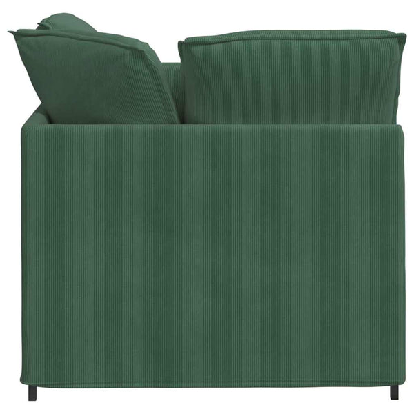 Modulares Sofa Dunkelgrün mit Fußhocker