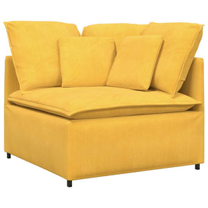 Modulares Sofa Cordstoff Hellgelb mit Kissen