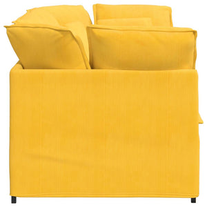 Modulares Sofa Cordstoff Hellgelb mit Kissen