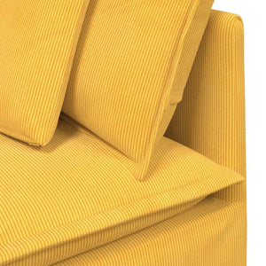 Modulares Sofa Cordstoff Hellgelb mit Kissen