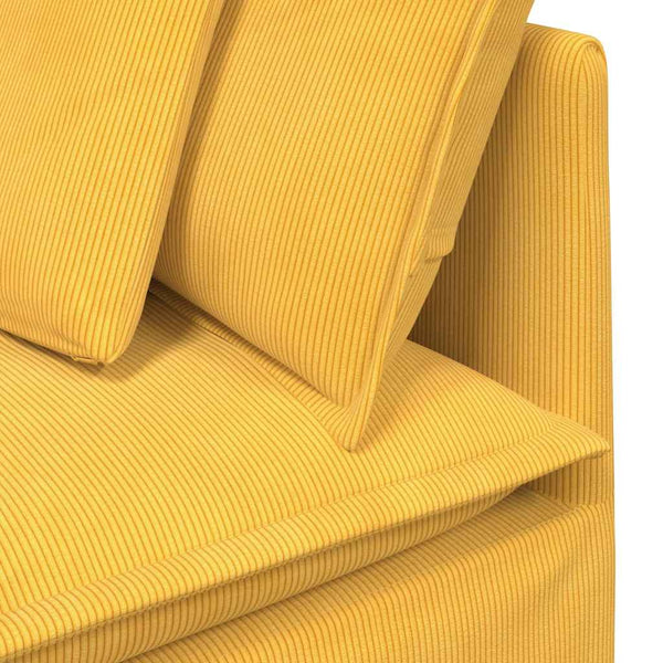 Modulares Sofa Cordstoff Hellgelb mit Kissen
