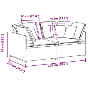 Modulares Sofa Cordstoff Hellgelb mit Kissen