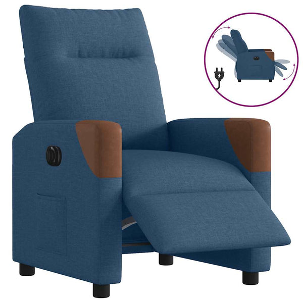 Elektrischer Relaxsessel Blau Stoff
