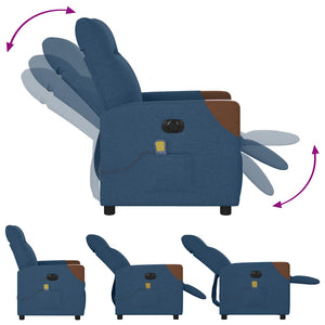 Elektrischer Massagesessel Blau Stoff