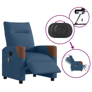 Elektrischer Massagesessel Blau Stoff
