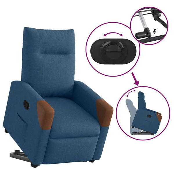 Relaxsessel mit Aufstehhilfe Blau