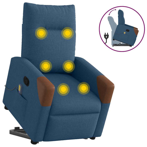 Massagesessel mit Aufstehhilfe Blau