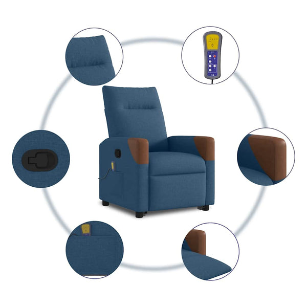 Massagesessel mit Aufstehhilfe Blau