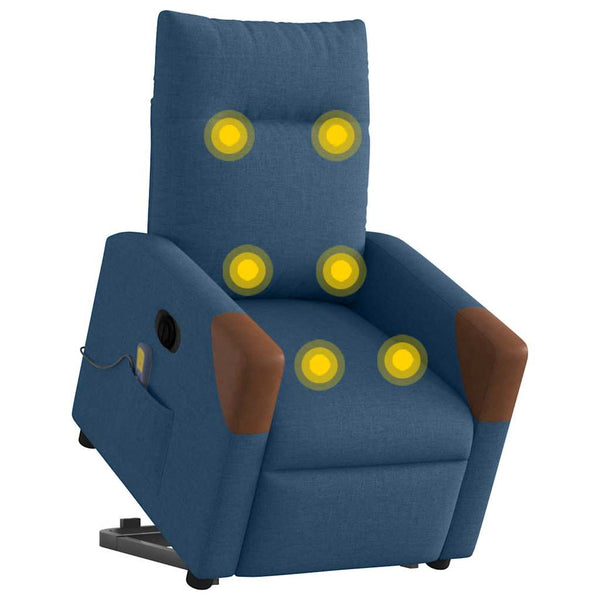 Elektrischer Massagesessel mit Aufstehhilfe Blau