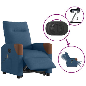 Elektrischer Massagesessel mit Aufstehhilfe Blau