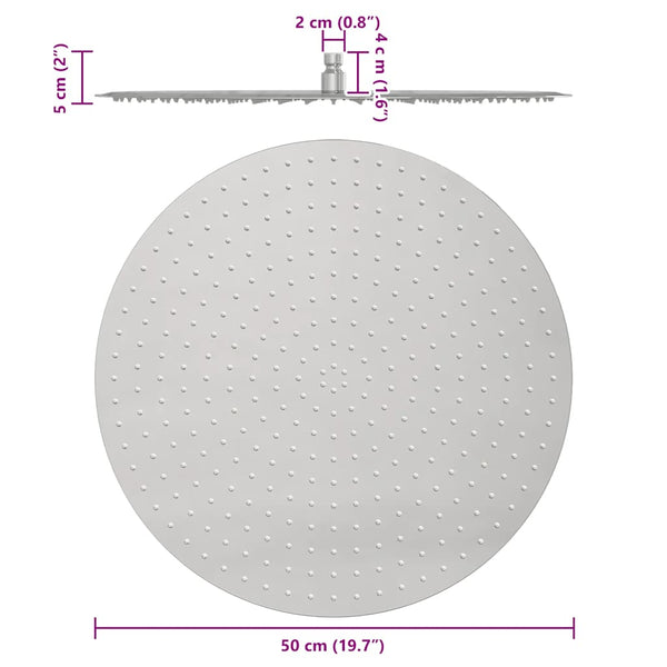 Edelstahl Regenbrause 50cm Rund