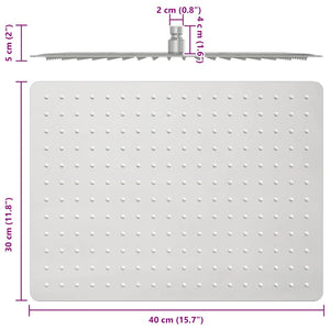 Edelstahl Regenbrause 40x30cm Rechteckig
