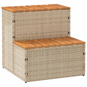 Whirlpool Treppe Beige Poly Rattan Akazie