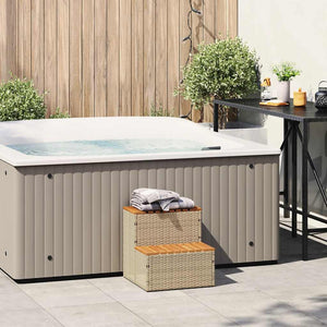 Whirlpool Treppe Beige Poly Rattan Akazie
