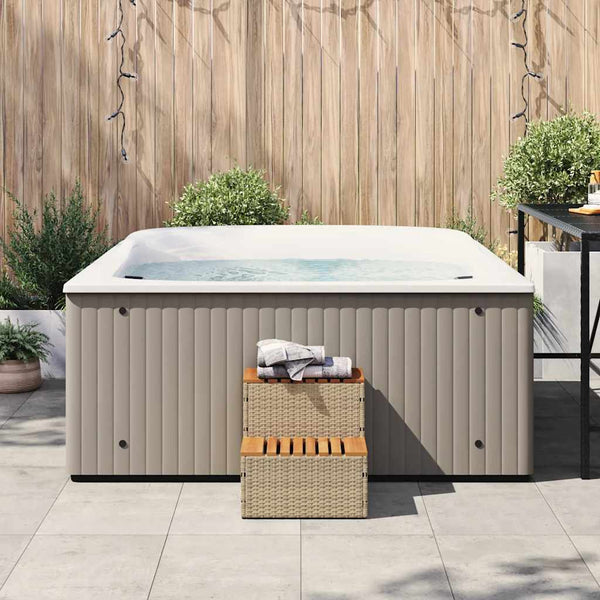 Whirlpool Treppe Beige Poly Rattan Akazie